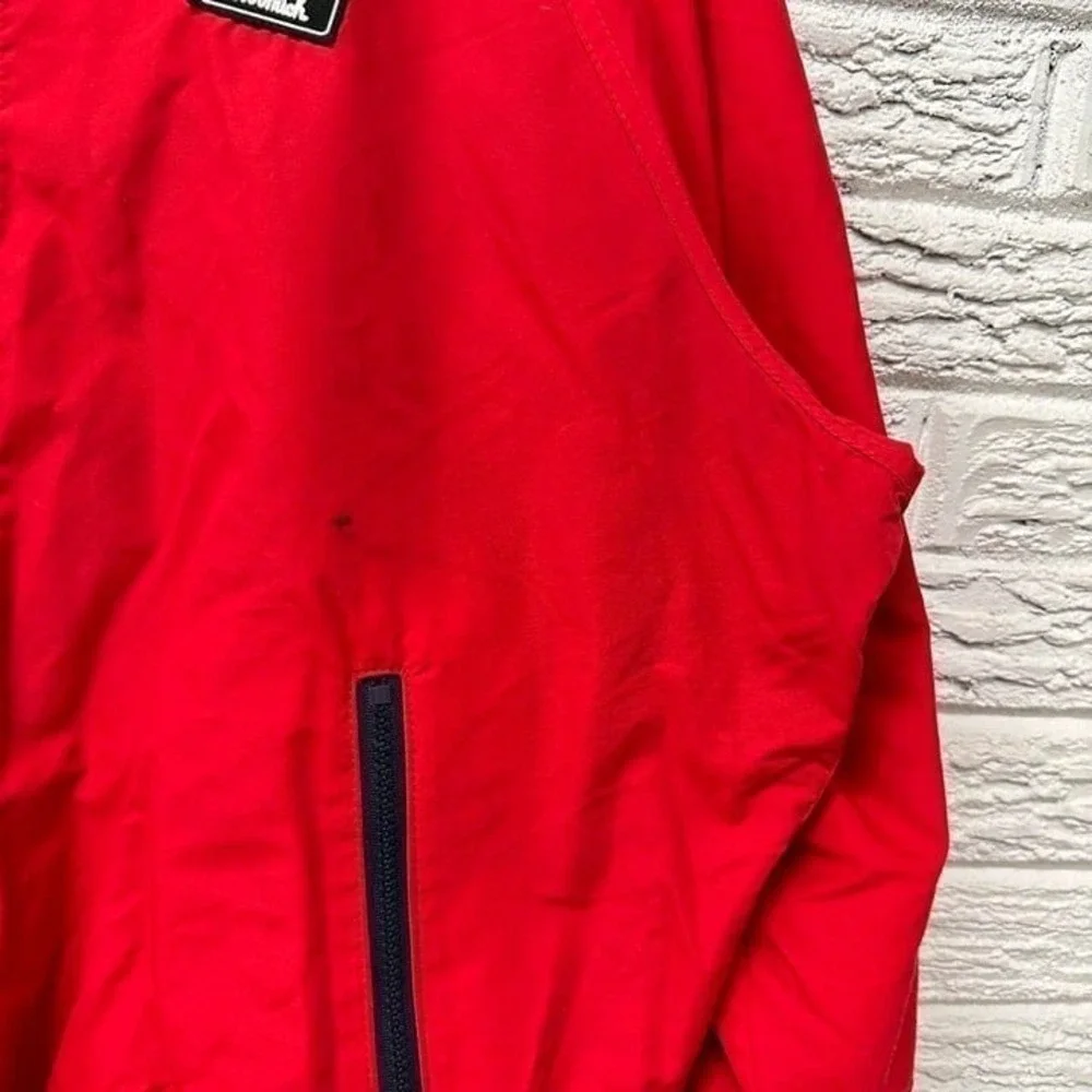 Vintage 80s Woolrich Shelled Sherpa Lined Bomber Zip Up Jacket Red / Blue Large